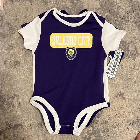 NWT Orlando FC Kids Onesie Set - Yellow, White, and Purple - 18 mo - Picture 3 of 7